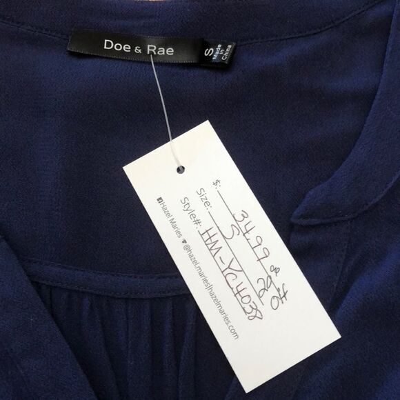 NWT Doe & Rae Blue Blouse - Picture 3 of 11
